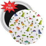 Baby Dino Seamless Pattern 3  Magnets (10 pack) 