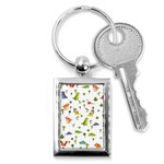 Baby Dino Seamless Pattern Key Chain (Rectangle)