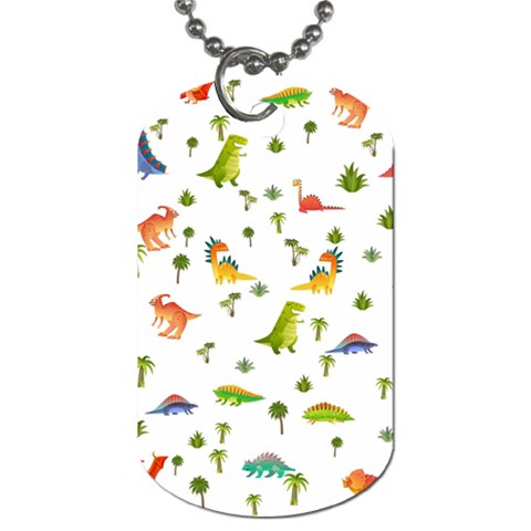 Baby Dino Seamless Pattern Dog Tag (One Side) from ArtsNow.com Front