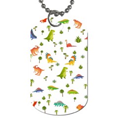 Baby Dino Seamless Pattern Dog Tag (Two Sides) from ArtsNow.com Back