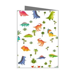 Baby Dino Seamless Pattern Mini Greeting Card from ArtsNow.com Right