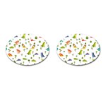 Baby Dino Seamless Pattern Cufflinks (Oval)