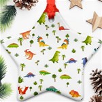 Baby Dino Seamless Pattern Star Ornament (Two Sides)