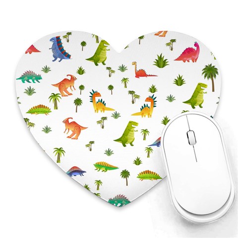 Baby Dino Seamless Pattern Heart Mousepad from ArtsNow.com Front