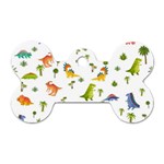 Baby Dino Seamless Pattern Dog Tag Bone (One Side)