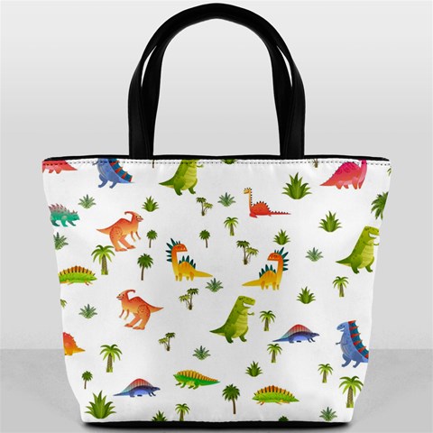 Baby Dino Seamless Pattern Bucket Bag from ArtsNow.com Front