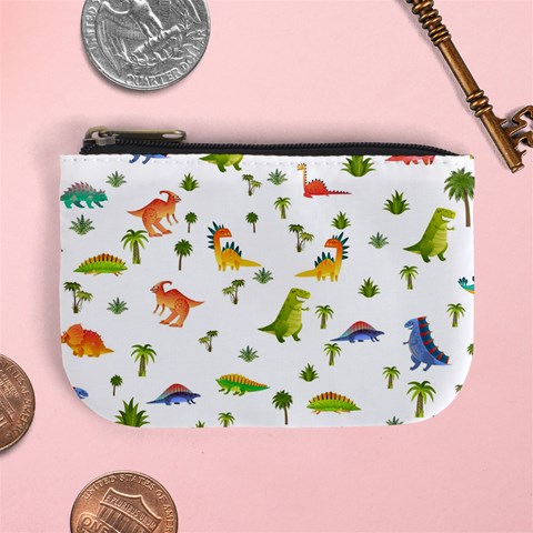 Baby Dino Seamless Pattern Mini Coin Purse from ArtsNow.com Front