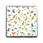 Baby Dino Seamless Pattern Memory Card Reader (Square 5 Slot)