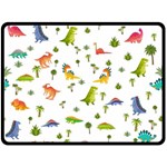 Baby Dino Seamless Pattern Fleece Blanket (Large)