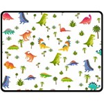 Baby Dino Seamless Pattern Fleece Blanket (Medium)