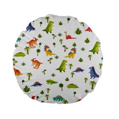 Baby Dino Seamless Pattern Standard 15  Premium Round Cushions from ArtsNow.com Back