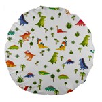 Baby Dino Seamless Pattern Large 18  Premium Round Cushions