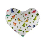 Baby Dino Seamless Pattern Standard 16  Premium Heart Shape Cushions
