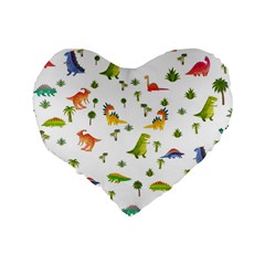 Baby Dino Seamless Pattern Standard 16  Premium Heart Shape Cushions from ArtsNow.com Back