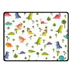 Baby Dino Seamless Pattern Two Sides Fleece Blanket (Small)