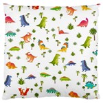 Baby Dino Seamless Pattern Standard Premium Plush Fleece Cushion Case (One Side)