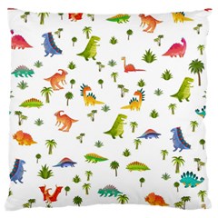 Baby Dino Seamless Pattern Large Premium Plush Fleece Cushion Case (Two Sides) from ArtsNow.com Back