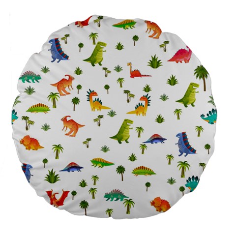 Baby Dino Seamless Pattern Large 18  Premium Flano Round Cushions from ArtsNow.com Front
