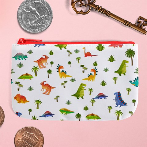 Baby Dino Seamless Pattern Large Coin Purse from ArtsNow.com Front