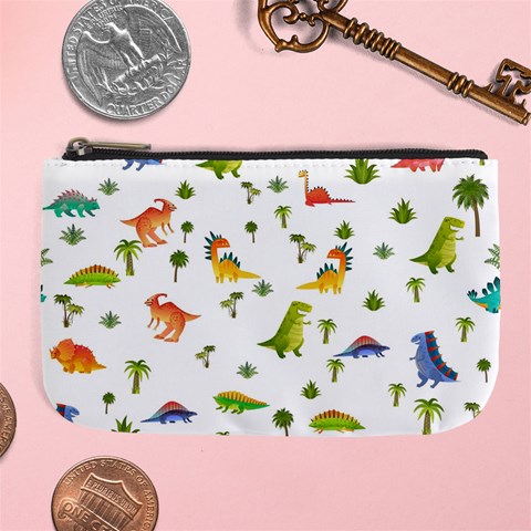 Baby Dino Seamless Pattern Large Coin Purse from ArtsNow.com Front