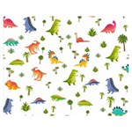 Baby Dino Seamless Pattern Premium Plush Fleece Blanket (Medium)