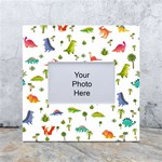 Baby Dino Seamless Pattern White Box Photo Frame 4  x 6 