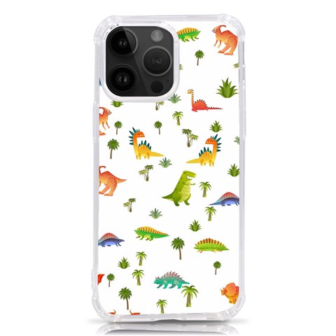 Baby Dino Seamless Pattern iPhone 14 Pro Max TPU UV Print Case from ArtsNow.com Front