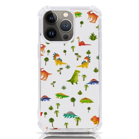 Baby Dino Seamless Pattern iPhone 13 Pro TPU UV Print Case from ArtsNow.com Front