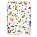 Baby Dino Seamless Pattern Rectangular Glass Fridge Magnet (4 pack)