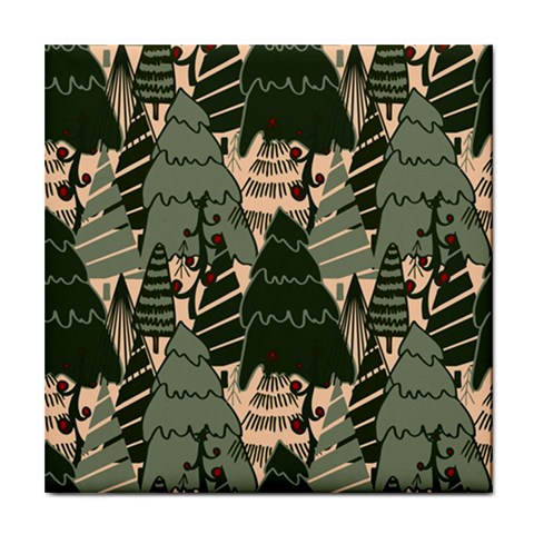 Christmas Vector Seamless Tree Pattern Tile Coaster from ArtsNow.com Front
