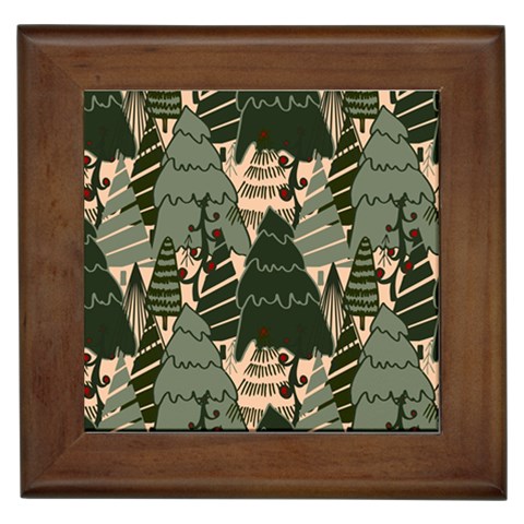 Christmas Vector Seamless Tree Pattern Framed Tile from ArtsNow.com Front