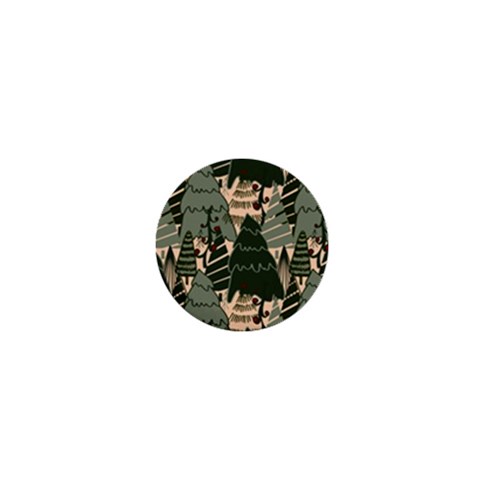 Christmas Vector Seamless Tree Pattern 1  Mini Buttons from ArtsNow.com Front