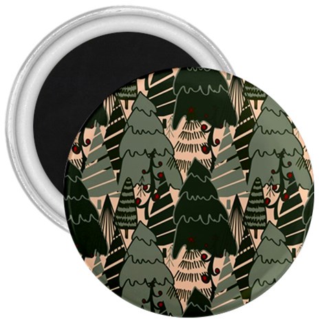 Christmas Vector Seamless Tree Pattern 3  Magnets from ArtsNow.com Front