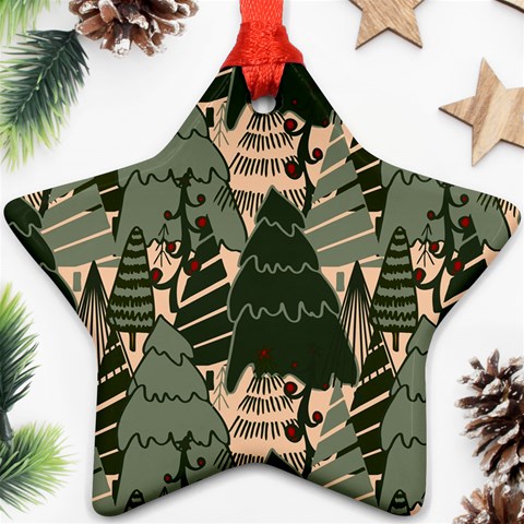 Christmas Vector Seamless Tree Pattern Ornament (Star) from ArtsNow.com Front