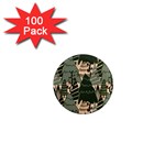 Christmas Vector Seamless Tree Pattern 1  Mini Magnets (100 pack) 