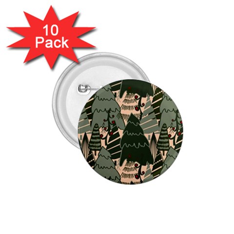 Christmas Vector Seamless Tree Pattern 1.75  Buttons (10 pack) from ArtsNow.com Front