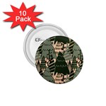 Christmas Vector Seamless Tree Pattern 1.75  Buttons (10 pack)