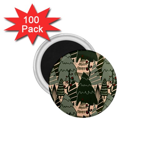 Christmas Vector Seamless Tree Pattern 1.75  Magnets (100 pack)  from ArtsNow.com Front