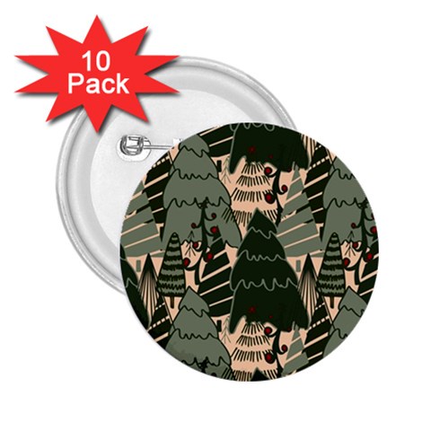 Christmas Vector Seamless Tree Pattern 2.25  Buttons (10 pack)  from ArtsNow.com Front