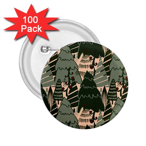 Christmas Vector Seamless Tree Pattern 2.25  Buttons (100 pack)  from ArtsNow.com Front