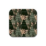 Christmas Vector Seamless Tree Pattern Rubber Coaster (Square)