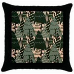 Christmas Vector Seamless Tree Pattern Throw Pillow Case (Black)