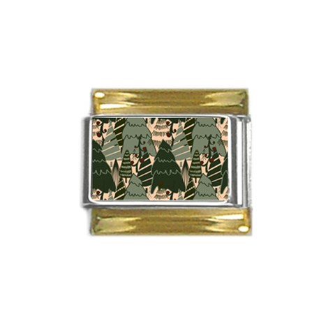Christmas Vector Seamless Tree Pattern Gold Trim Italian Charm (9mm) from ArtsNow.com Front