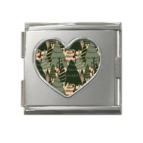 Christmas Vector Seamless Tree Pattern Mega Link Heart Italian Charm (18mm) from ArtsNow.com Front
