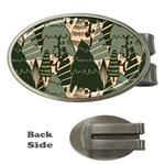 Christmas Vector Seamless Tree Pattern Money Clips (Oval) 