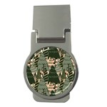 Christmas Vector Seamless Tree Pattern Money Clips (Round) 