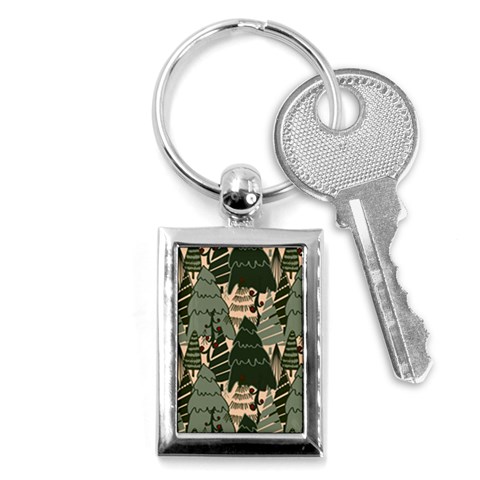Christmas Vector Seamless Tree Pattern Key Chain (Rectangle) from ArtsNow.com Front