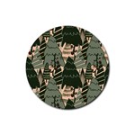Christmas Vector Seamless Tree Pattern Rubber Round Coaster (4 pack)