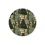 Christmas Vector Seamless Tree Pattern Magnet 3  (Round)