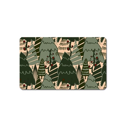 Christmas Vector Seamless Tree Pattern Magnet (Name Card) from ArtsNow.com Front